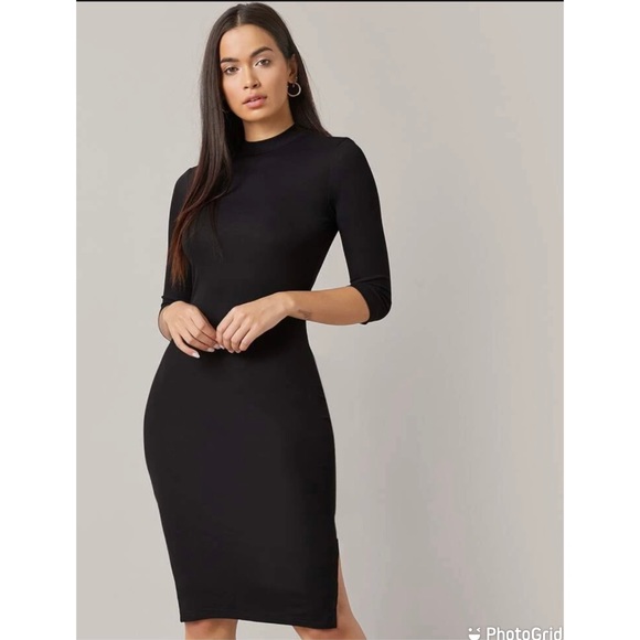 Black Mock Neck 3/4 Sleeve Sheath dress XS - Picture 6 of 6
